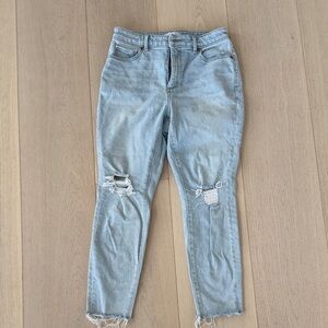 Loft Curvy High Waist Skinny Ankle Jeans in Light Wash size 27